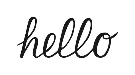 The word Hello is written by brush pen. Calligraphy font handwritten lettering isolated on white ...