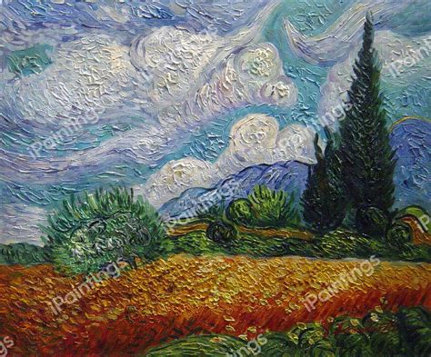 Wheat Field With Cypresses Painting by Vincent Van Gogh Reproduction | iPaintings.com