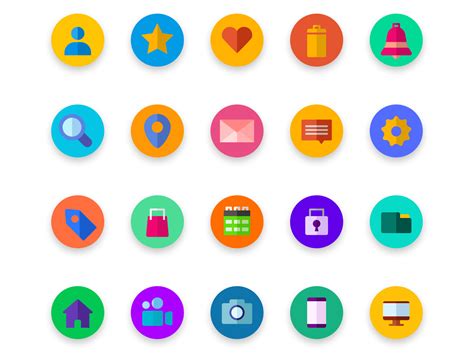 Colorful Round Icons for UI by Alina Grigore on Dribbble