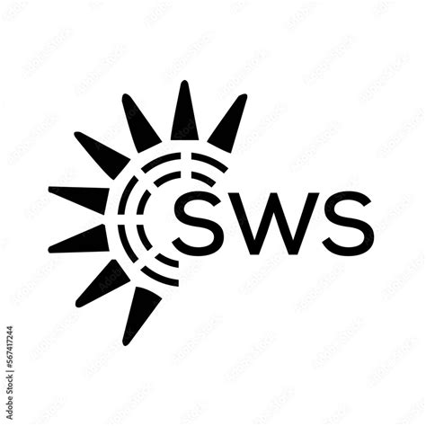 SWS letter logo. SWS image on white background and black letter. SWS ...