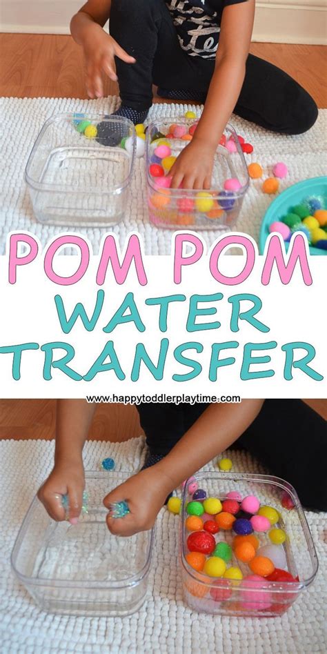 POM POM WATER TRANSFER - Happy Toddler Playtime | Toddler learning activities, Easy toddler ...