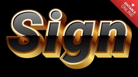 Sign | Black Gold 3D | Text Effect Generator