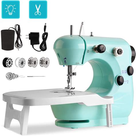 Portable Sewing Machine WADEO Mini Sewing Machine for Beginners, with Extension Table, Foot ...