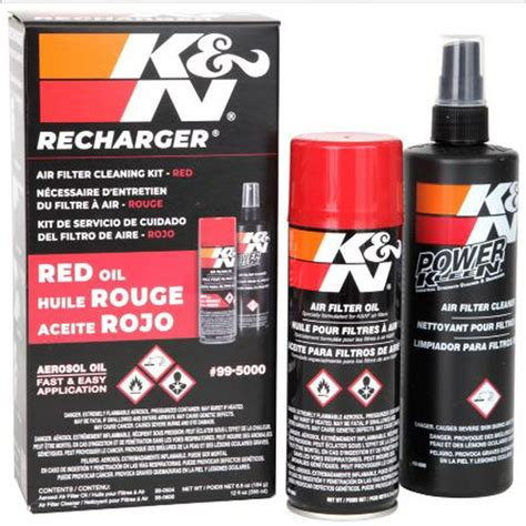 K&N Air Filter Cleaning Kit: Aerosol Filter Cleaner and Oil Kit; Restores Engine Air Filter ...