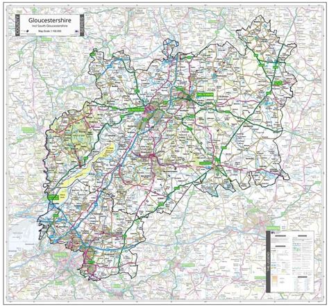 County Map of Gloucestershire