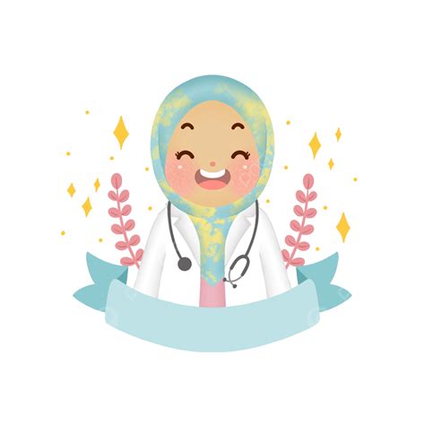 Muslim Doctor PNG Image, Cute Cartoon Muslim Doctor In Pastel Color, Cute Cartoon Muslim Doctor ...