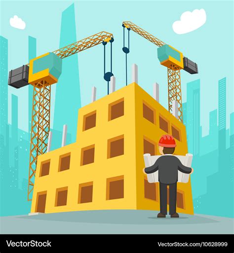 Building construction cartoon Royalty Free Vector Image