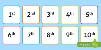 60 Ordinal Numbers Activities for Year 1 and Year 2 - Maths