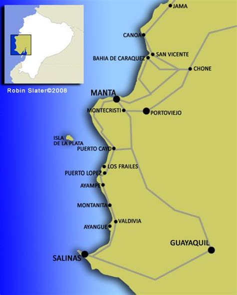 Map Of Ecuador Beaches | Hiking In Map