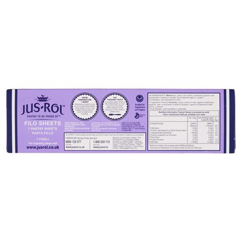 Jus-Rol 7 Filo Pastry Sheets, 270g : Frozen fast delivery by App or Online