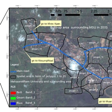 Area extent of Mahasarakham University (Khamriang campus) and... | Download Scientific Diagram