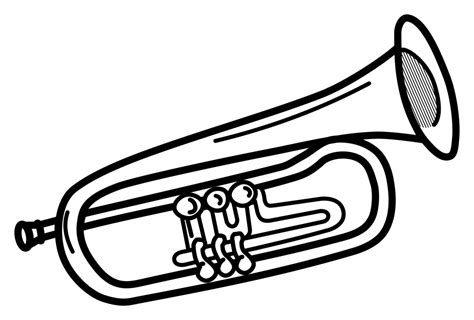 Line Art,Bugle,Types Of Trombone PNG Clipart - Royalty Free SVG / PNG