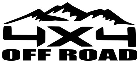 pair 4X4 OFF ROAD Vinyl Stickers -V2- 4 by 4 Truck 4 x 4 4WD 4-Wheel ...