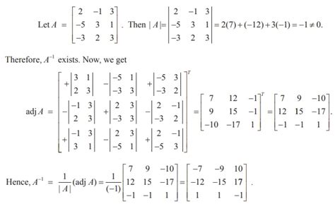 Inverse of a Non-Singular Square Matrix: Solved Example Problems