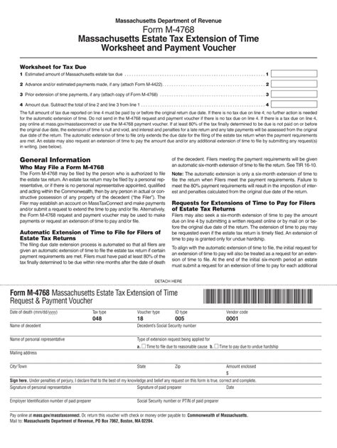 Estate Extension Massachusetts 2019-2024 Form - Fill Out and Sign ...