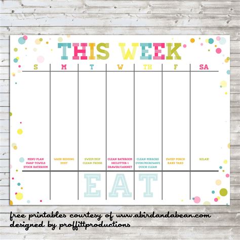 Free Printable Week Calendar