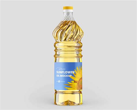 Sunflower Oil Bottle Mockup (PSD)