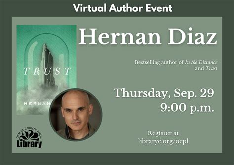 Virtual Author Event: Hernan Diaz | Orange County Public Library