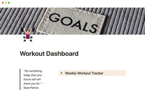 Notion Template Gallery – Workout dashboard