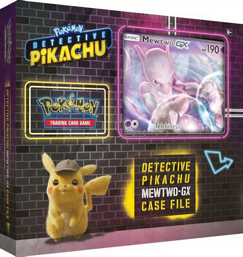 Detective Pikachu Pokemon Trading Cards- Mewtwo-Gx Case File + 6 ...