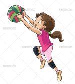 Illustration of volleyball player jumping with ball - Illustrations ...