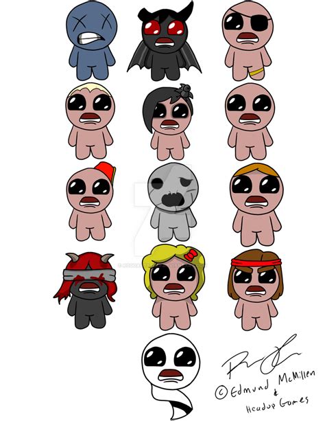 The Binding of Isaac Characters by RoddArtStuff on DeviantArt