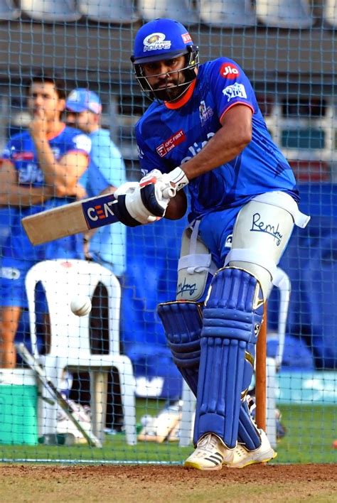 Mumbai Indians captain Rohit Sharma during a practice session