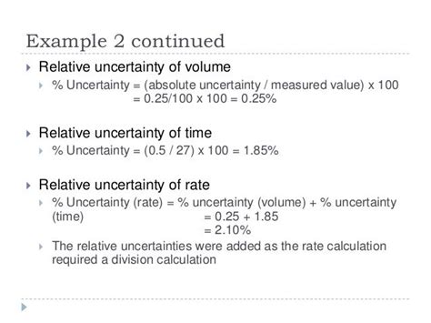 Calculating Uncertainties