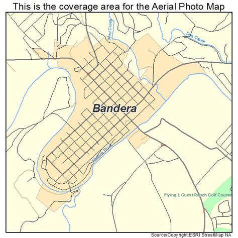 Aerial Photography Map of Bandera, TX Texas