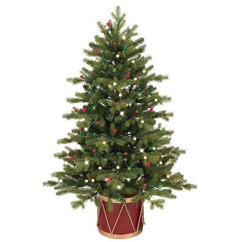 Shop GE 4-ft Pre-Lit Colorado Spruce Slim Artificial Christmas Tree with White Clear ...