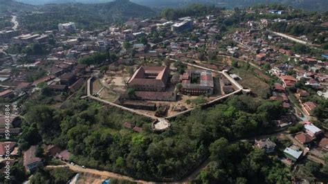 Cinematic Aerial view of Madikeri Fort also called Mercara Fort is a ...