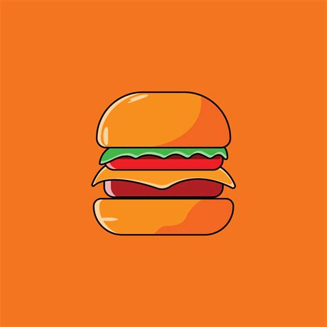 Cute adorable cartoon fast food burger character illustration vector ...