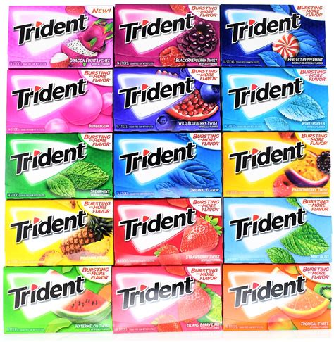 Trident Sugar Free Chewing Gum Variety Pack of 15 (Assorted Flavors)- Buy Online in United Arab ...