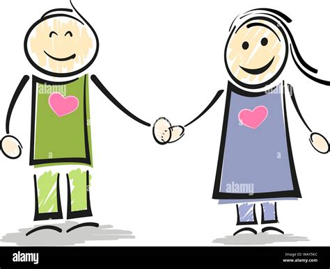 Vector cartoon couple holding hands hi-res stock photography and images - Alamy