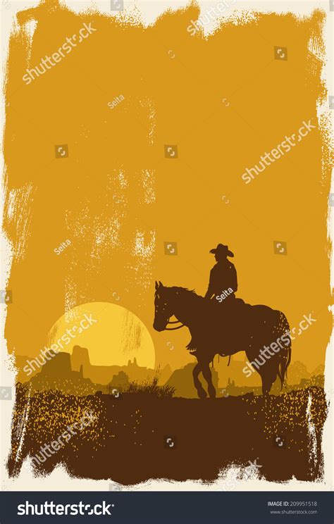 Cowboy Riding Horse Silhouette Stock Vector (Royalty Free) 209951518 ...