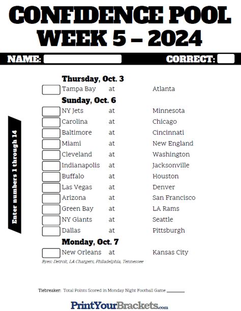 Nfl Printable Pool Sheets