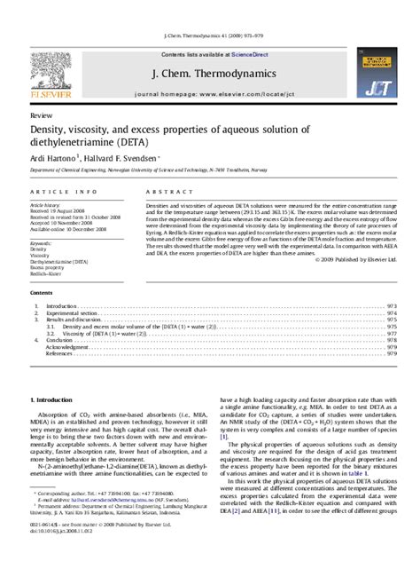 (PDF) Density, viscosity, and excess properties of aqueous solution of ...