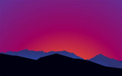 mountain landscape sunset minimalist 15k MacBook Air Wallpaper Download | AllMacWallpaper