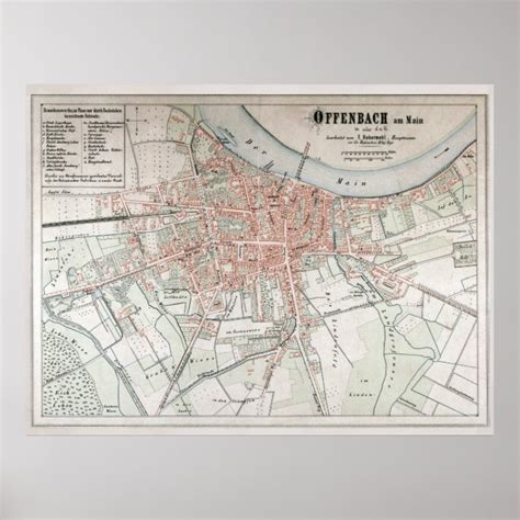 Vintage Map of Offenbach am Main Germany (1861) Poster | Zazzle.co.uk