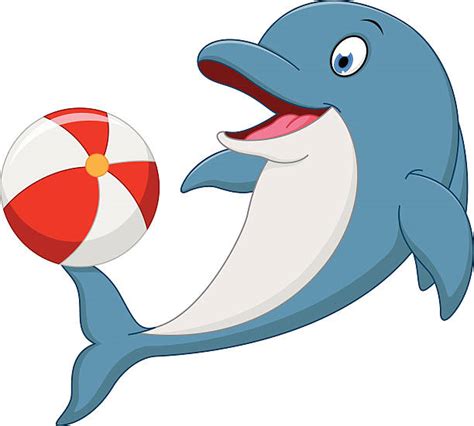 Royalty Free Cartoon Dolphin Playing With Ball Clip Art, Vector Images & Illustrations - iStock