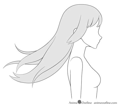 How to Draw Anime Hair Blowing in the Wind - AnimeOutline | Anime ...