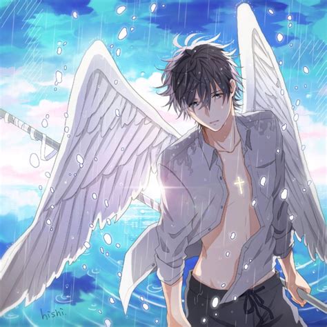 angel, Anime, Boy, Wings, Short, Hair Wallpapers HD / Desktop and Mobile Backgrounds