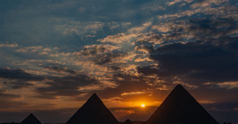 Silhouette of Pyramids during Sunset · Free Stock Photo