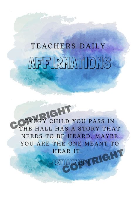 Affirmation Cards for Teachers - Etsy