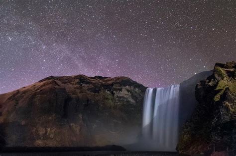 Night Sky Over Skogafoss Waterfall Photograph by Babak Tafreshi/science ...