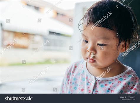 Asian Little Girl Snot Runny Nose Stock Photo 1355400455 | Shutterstock