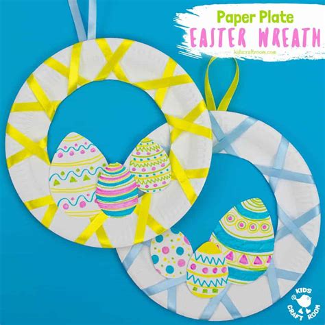 Easy Peasy Paper Plate Easter Wreath - Kids Craft Room