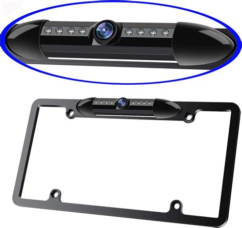 Exterior Accessories License Plate Frame Backup Camera Rear View Camera 170° Viewing Angle 8 ...