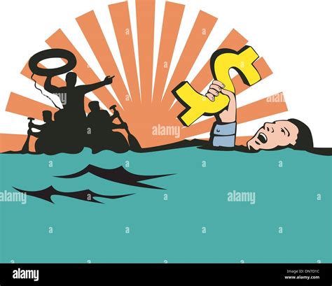 Man Sinking Dollar Sign Stock Vector Image & Art - Alamy