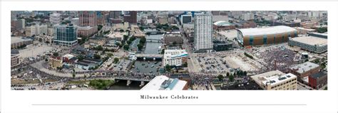 2021 Milwaukee Bucks Championship Parade Celebration Panoramic Print